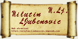 Milutin LJubenović vizit kartica